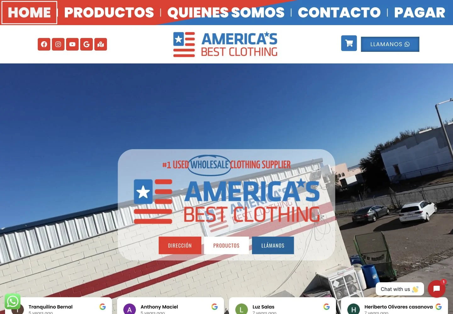 America’s Best Clothing — desktop website