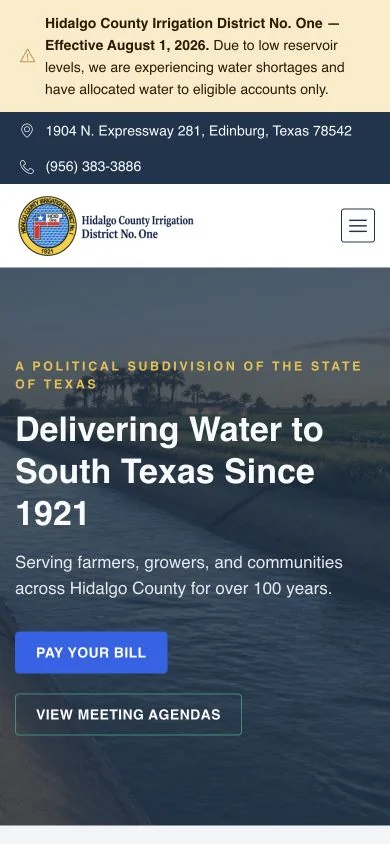 Hidalgo County Irrigation District No. One — mobile website