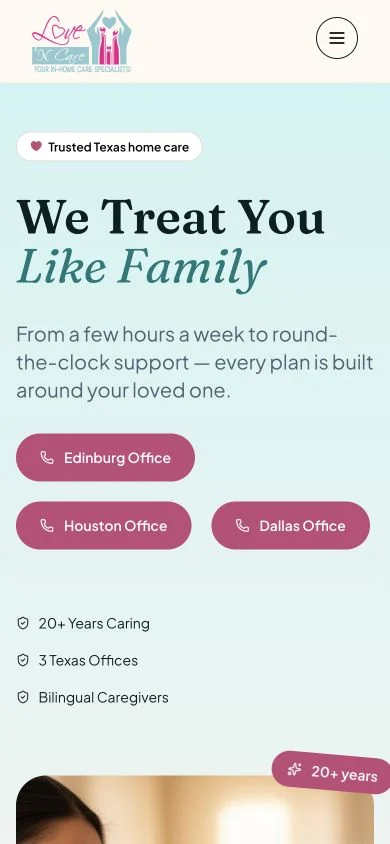 My Love and Care — mobile website
